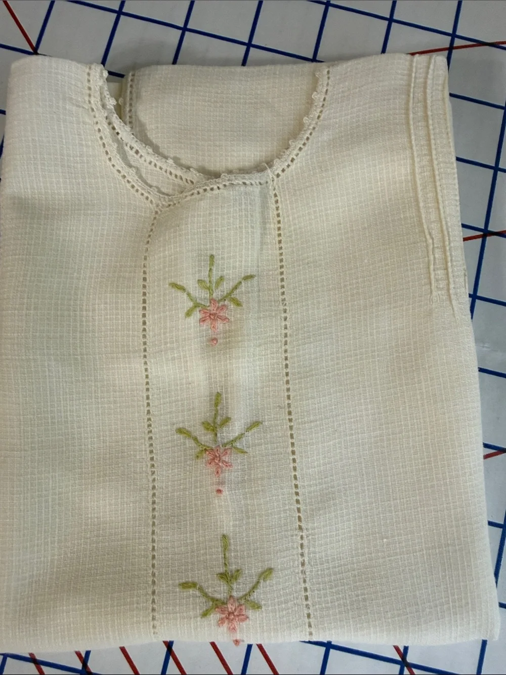 Antique c1920s Handmade Baby Shirt Hand Embroidery Pintucks Heirloom Sewing